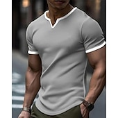 cheap Basic T shirts-Men&#039;s T Shirt Tee Short Sleeve Shirt Tee Top Short Sleeve Crew Neck Spring &amp; Summer Color Block Fashion Designer Basic Vacation Street Going out Black White Green Top Tee for Men