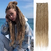 economico Capelli all&#039;uncinetto-paraglame 24 pollici ombre miele biondo estensioni dreadlock dreadlocks intrecciati sintetici single ended estensioni dreadlock falsi per le donne
