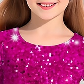 billiga 3D Shining Vision Klänning-Flickor 3D Färggradient Klänning Långärmad 3D-tryck Vår Höst Semester Sport &amp; Utomhus Dagligen söt stil Ledigt Skön Barn 3-12 år Vardagsklänning A linjeklänning Ovanför knäet Normal