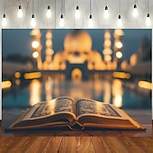 tanie gobelin krajobrazowy-koran eid mubarak ramadan wiszące gobelin meczet wall art duży gobelin mural wystrój fotografia tło koc kurtyna strona główna sypialnia salon dekoracja