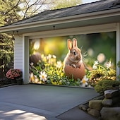 billige Garasjeportdeksler-vårspiser kanin utendørs garasjeportdeksel banner vakkert stort bakteppe dekorasjon for utendørs garasjeport hjem veggdekorasjoner arrangement fest parade
