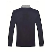 cheap Men&#039;s Classic Polo-Men&#039;s Polo Shirt Golf Shirt Casual Sports Lapel Long Sleeve Fashion Basic Color Block Houndstooth Patchwork Button Spring &amp;  Fall Regular Fit White Red Navy Blue Khaki Light Blue Polo Shirt