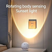 ieftine Puck Lights-lumină cu led fără fir pentru imagini cu telecomandă aplice de perete cu led senzor de mișcare lumină de noapte tri-color cu reglaj continuu lampa de perete ambientală apus de soare lampă de afișare cu evidențiere reglabilă pentru portretul cadru