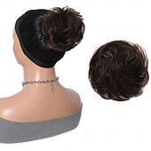 abordables Chignons-chignons Chignon Cheveux Synthétiques Pièce de cheveux Extension des cheveux Ondulé Boucle rebondissante Soirée du quotidien Usage quotidien Marron foncé #2