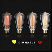 abordables Ampoules incandescentes-6 pièces / 3 pièces 40 W E26 / E27 ST64 Jaune chaud 2200 k Intensité Réglable / Rétro / Décorative Ampoule à incandescence Vintage Edison 220-240 V