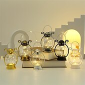 economico Luci decorative Ramadan-Ramadan Silver Line lampada a candela elettronica palmare piccola lampada a cavallo lampada a olio retrò piccola lampada decorativa per feste di festival 1pz