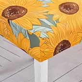 cheap Dining Chair Cover-Stretch Spandex Dining Chair Cover 4/6 Pcs Set, Floral Printed Stretch High Back Dining Chair Cover Slipcover with Elastic Band for Dining Room,Wedding, Ceremony, Banquet,Home Decor