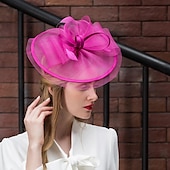 olcso Kalapok és fejdíszek-elbűvölő kentucky derby sapka tüll háló csészealj kalap cilinder esküvő tea party elegáns esküvő tollas csípős fejfedővel