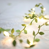 halpa Paristokäyttöinen-vihreä lehti led merkkijono 2m 20 leds kultalehti keiju valot ikkunoihin parveke puutarha sisä ulkopuutarha ystävänpäivä ramadan hääjuhla koristelu