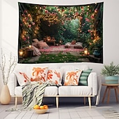 billige landskapsteppe-middag i blomster hengende billedvev veggkunst stor billedvev veggmaleri dekor fotografi bakteppe teppe gardin hjem soverom stue dekorasjon