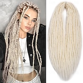 abordables Crocheter les cheveux-extensions dreadlocks dreads synthétiques 24 pouces 15 brins extensions de dreadlocks à double extrémité extrémités droites dreads de style hipple 0,6 cm de largeur extensions dread pour femmes