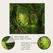 cheap Forest Tapestry-Mistry Forest Hanging Tapestry Magical Nature Green Tree Rainforest Landscape Wall Art Large Tapestry Mural Decor Photograph Backdrop Blanket Curtain Home Bedroom Living Room Decoration