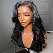 economico Parrucche lace front capelli veri-parrucche piene del merletto frontale dell&#039;onda del corpo capelli umani 180 densità hd parrucche trasparenti dell&#039;onda del corpo pre pizzicate con i capelli del bambino parrucche brasiliane anteriori