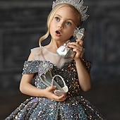 levne Dívčí květinové šaty-Děti Dívčí Květinové dívčí šaty Šaty na párty Pevná barva Bez rukávů Výkon Svatební Párty Síťka Princeznovské Sladký Síťka Do půli lýtek Plášťové šaty Tylové šaty Květinové dívčí šaty Léto Jaro Podzim