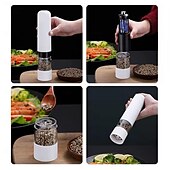 baratos Eletrodomésticos de Cozinha-Moedor elétrico de sal e pimenta em aço inoxidável Moinho automático de especiarias para ervas com gravidade Moedor automático de pimenta Moedor de sal elétrico alimentado por bateria com aspereza