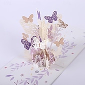 abordables Autocollants-Carte de vœux papillon 3D pop-up - Carte d&#039;anniversaire printemps et été pour femme beau design de papillon 1 pièce