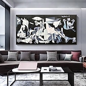 tanie Słynne obrazy-Ręcznie wykonane Hang-Malowane obraz olejny Ręcznie malowane Poziomy Sławne Kreskówki Nowoczesny Klasyczny Zwinięte płótna