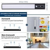 levne osvětlení skříně-osvětlení pod skříňkou 100 diod pohybového senzoru osvětlení skříně 4200 mAh dobíjecí baterie pultová světla tříbarevné stmívatelné přenosné jasné noční světlo do kuchyňské šatní skříně