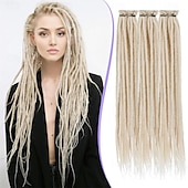abordables Crocheter les cheveux-Extensions de dreadlocks de 24 pouces 20 brins hippie à extrémité unique dreads 0,6 cm de largeur extensions loc style reggae cheveux au crochet synthétiques pour femmes et hommes