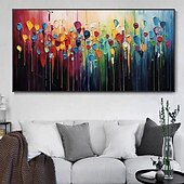 preiswerte Abstrakte Gemälde-Handgefertigtes Ölgemälde auf Leinwand, Wandkunst, Dekoration, abstraktes, farbenfrohes, dickes Öl für die Inneneinrichtung, gerolltes, rahmenloses, ungedehntes Gemälde