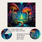 billige Blacklight -billedvev-blacklight billedvev uv reaktiv glød i mørket glød fest neon sopp natur landskap psykedelisk trippy tåkete hengende billedvev veggkunst veggmaleri for stue soverom