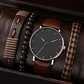 cheap Quartz Watches-Men&#039;s 4pcs/Set Quartz Watch for Men Analog Quartz Retro Stylish Chronograph Alloy Nylon Sport Style Watches
