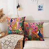 economico stile animale-modello animale leopardo e tucano 1pc fodere per cuscini di dimensioni multiple cuscini decorativi per esterni costieri morbide custodie per cuscini in velluto per divano divano letto decorazioni per