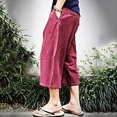 ieftine Retro-Bărbați Pantaloni de in Pantaloni de vară Pantaloni de plajă Cordon Buzunar Talie elastică Simplu Confort Respirabil Lungime gambă Zilnic Plajă Vacanță Hawaiană Boho Gri Închis