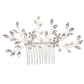 abordables Hair Styling Accessories-Crystal Flower Bridal Hair Comb, Silver Accents, Wedding Hair Comb, Bridal Comb, Hair Comb For Wedding, Bridal Hair Piece, Hair Accessories