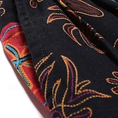 billiga Retro-Herr Harem Långbyxor Sommarbyxor Byxor Strandbyxor Elastisk midja Släpp grenen Djur Färgblock Andningsfunktion Mjuk Fullängd Ledigt Dagligen Kinesisk stil Boho Lös passning Svart Gul Microelastisk