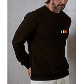 economico Felpe e Sweatshirt Elite da Uomo-Per uomo Grafico Felpe Manica Lunga Felpe Girocollo Moda Quotidiano Vacanza Ferie Primavera &amp; Autunno Nero Bianco Abbigliamento progettista S M L XL 2XL