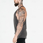 economico T-shirt e canotte attive da uomo-Per uomo Canotte Canotta fitness Carro armato Maglieria intima Stondata Senza maniche Sport Casual / quotidiano Palestra Traspirante Morbido Liscio Nero Bianco Abbigliamento sportivo Di tendenza