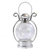 economico Luci decorative Ramadan-Ramadan Silver Line lampada a candela elettronica palmare piccola lampada a cavallo lampada a olio retrò piccola lampada decorativa per feste di festival 1pz