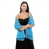 levne Šály a šátky-Přehozy přes ramena Dámské bolerko Zábaly pro svatební hosty Elegantní dámy Bez rukávů Polyester Svatební Bolerka S Flitry Pro Svatební Léto