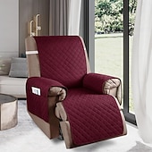 cheap Sofa Cover-Recliner Covers Nonslip Recliner Chair Covers for Reclining Chair with Pockets, Quilted Thick Recliner Slipcovers for Pets and Kids