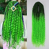 olcso Hajfonatok-24 hüvelykes, 18 szálú szintetikus kétvégű raszta hosszabbítók 3 az 1-ben vegyes göndör végű hippi stílusú boho wavy de dreads fonat raszta hosszabbítókban