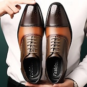 economico Formale-Per uomo Oxford Scarpe derby Scarpe formali Scarpe Bullock Scarpe da sera Lavoro Gentiluomo britannico Matrimonio Serata e festa PU Con lacci intrecciali Blu Caffè Primavera Autunno