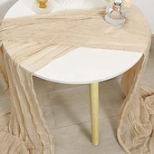 billige Bordduker-boho cheesecloth bordløper lang gasbind romantisk bordløper for bryllup, brudedusjer, babyshower, Thanksgiving, bursdager, spisestue, kommode, fars dag, lærernes dag, hjemmeinnredning