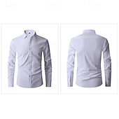 economico Camicie eleganti da uomo-Per uomo Camicia Camicia estiva Camicie Camicia con bottoni Nero Bianco Blu marino Blu Manica lunga Liscio Bavero Matrimonio Da mare Abbigliamento Cotone Misto cotone Di tendenza Informale Comodo