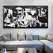 tanie Słynne obrazy-Ręcznie wykonane Hang-Malowane obraz olejny Ręcznie malowane Poziomy Sławne Kreskówki Nowoczesny Klasyczny Zwinięte płótna