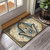 preiswerte Fußmatten-Hamsa-Hand-Ramadan-Fußmatte, Fußmatten, waschbare Teppiche, Küchenmatte, rutschfester, ölbeständiger Teppich, Innen- und Außenmatte, Schlafzimmerdekoration, Badezimmermatte, Eingangsteppich
