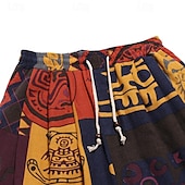 billiga Retro-Herr Harem Långbyxor Sommarbyxor Byxor Strandbyxor Elastisk midja Släpp grenen Djur Färgblock Andningsfunktion Mjuk Fullängd Ledigt Dagligen Kinesisk stil Boho Lös passning Svart Gul Microelastisk