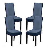 abordables Funda para silla de comedor-Juego de 4 fundas para silla de comedor de spandex elástico, funda protectora para silla elástica con estampado floral, funda para asiento con banda elástica para comedor, boda, ceremonia, banquete,