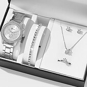 levne Quartz hodinky-5 ks/sada hodinek sada pro ženy - lesklý drahokamu móda hvězdné nebe digitální ciferník křemenné hodinky prsteny náhrdelník náušnice sada šperků valentýn den matek dárky