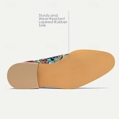 cheap Elemental Dress Shoes-Men&#039;s Retro Floral Jacquard Fabric Oxford Shoes with Leather Accents - Casual and Formal Occasions