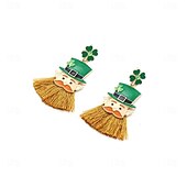 preiswerte Zubehör-Kleeblatt Irisch Halloween Maskerade Ohrringe Cosplay Erwachsene Damen Karneval Maskerade St. Patrick&#039;s Day Party Maskerade Einfache Halloween-Kostüme Verkleiden