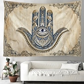 ieftine Tapiserii de vacanță-Epocă hamsa agățată de mână tapiserie eid ramadan artă de perete tapiserie mare decor mural fotografie fundal pătură perdea acasă dormitor living decor