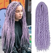 olcso Hajfonatok-24 hüvelykes, 18 szálú szintetikus kétvégű raszta hosszabbítók 3 az 1-ben vegyes göndör végű hippi stílusú boho wavy de dreads fonat raszta hosszabbítókban