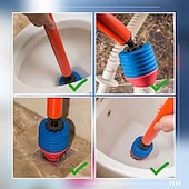 cheap Toilet Brush &amp; Cleaning-High Pressure Toilet Unblock One Shot Toilet Pipe Plunger, Upgraded Toilet Plunger Kit High Pressure Air Drain Clog Remover Plumbing Tool for Sink Bathroom Kitchen Bathtub Clogged Pipe