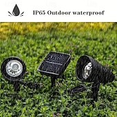 voordelige Buiten spots-Buitenzonne-energiespotlicht IP65 waterdicht 2-in-1 op zonne-energie gericht licht voor tuin, zwembad, bomen, vijvers, tuindecoratie, landschapsverlichting